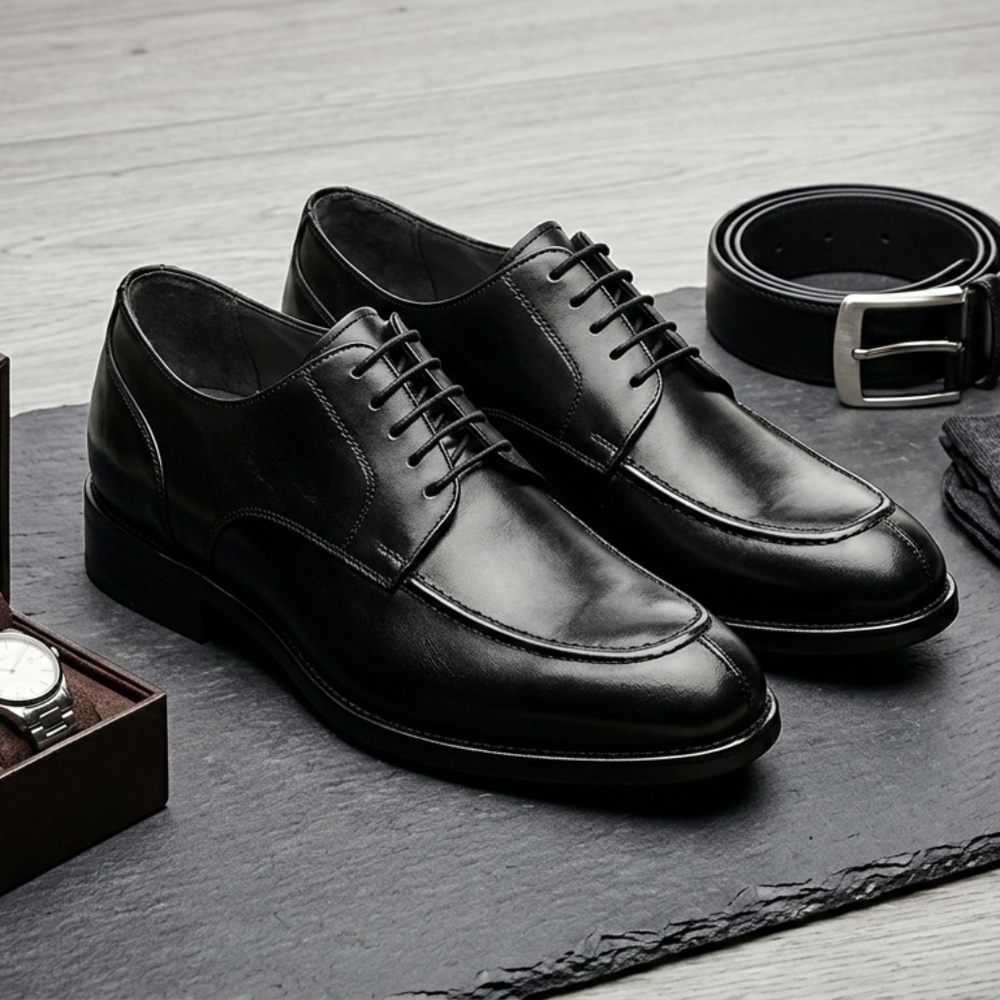 🐰🌷🐣Royal Shoes Men's Black Leather Dress Shoes Size 9